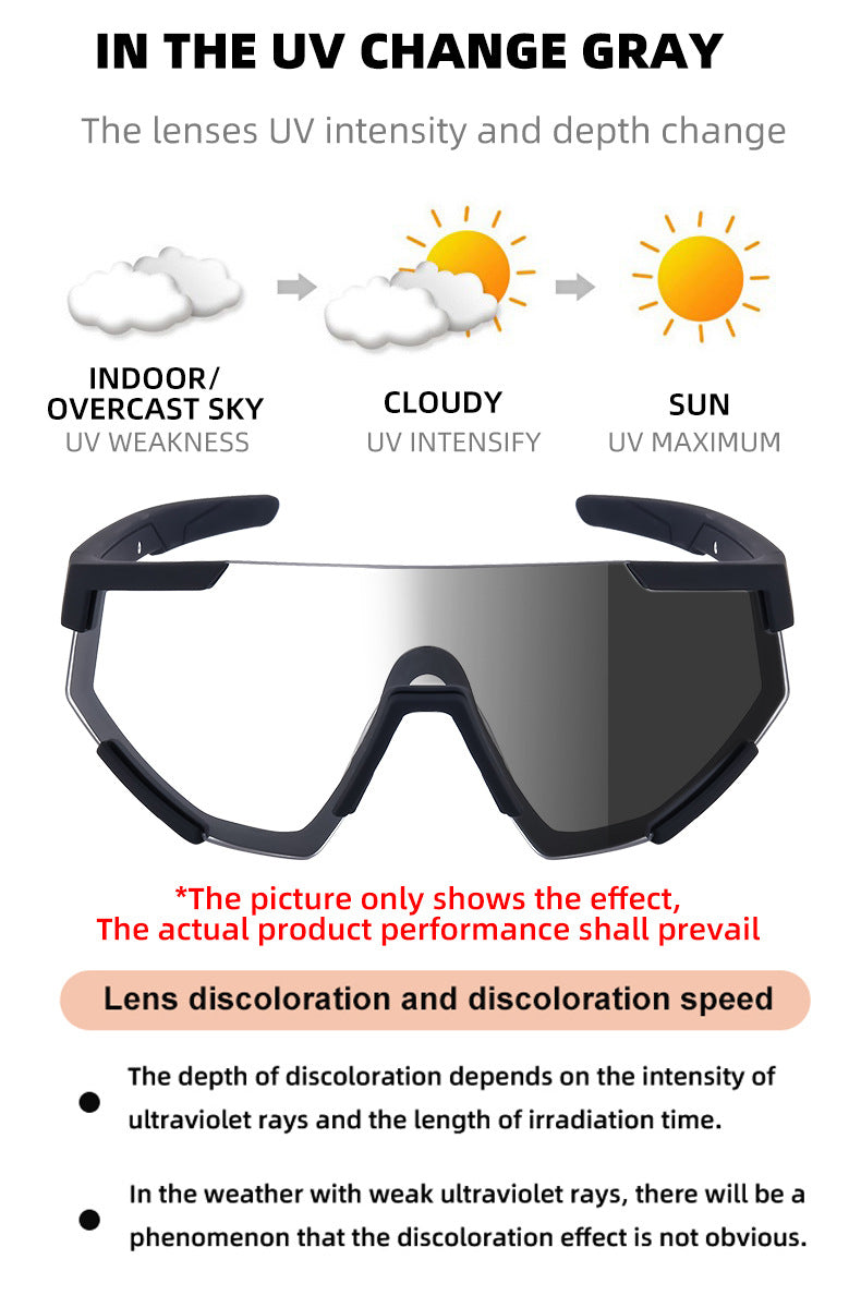 New Cycling Goggles for Women, UV Protection, One-Piece Large Frame Sunglasses, Outdoor Sports Colorful Integrated Sunglasses - 图片 23