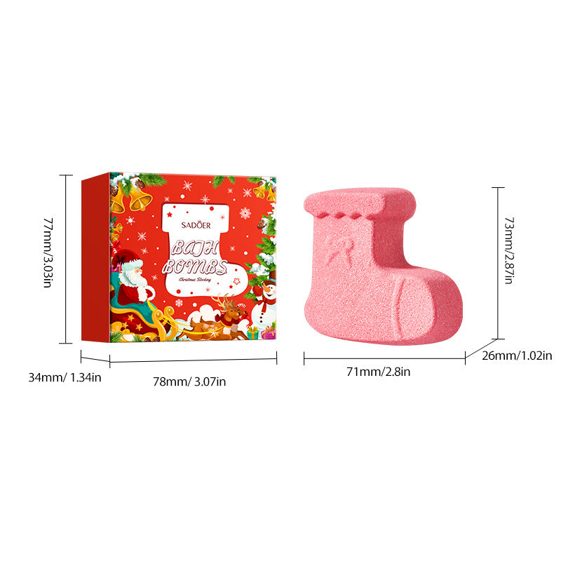 Cross-Border Christmas Stocking Bath Bombs SADOER Deep Cleansing Body Bath Bath Salts Export Manufacturer Wholesale - 图片 5