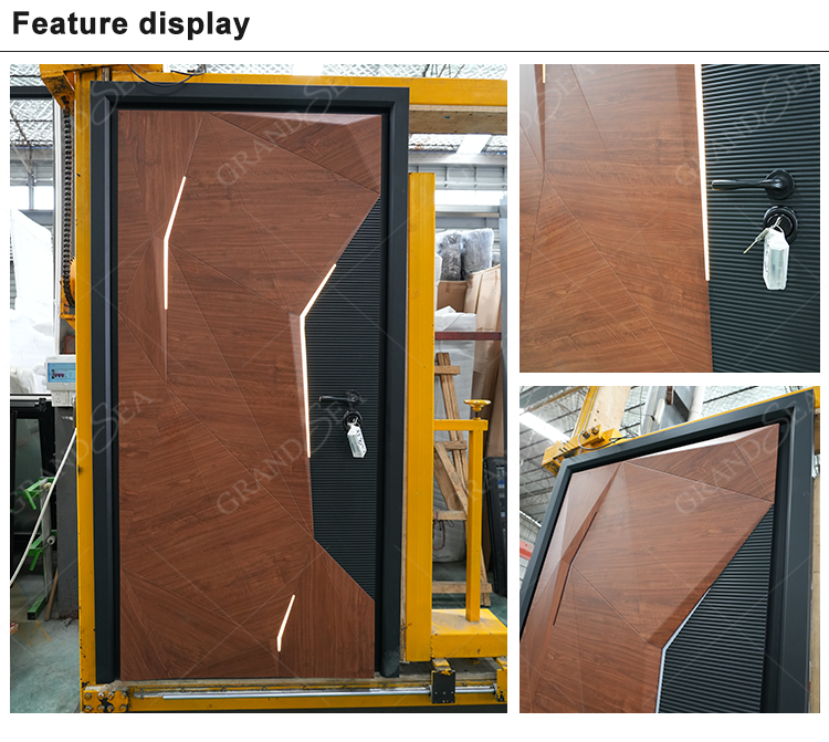 American Style Contemporary Solid Wood Entry Main Entrance Doors Front Doors for Houses Modern Exterior Main Pivot Door - 图片 13