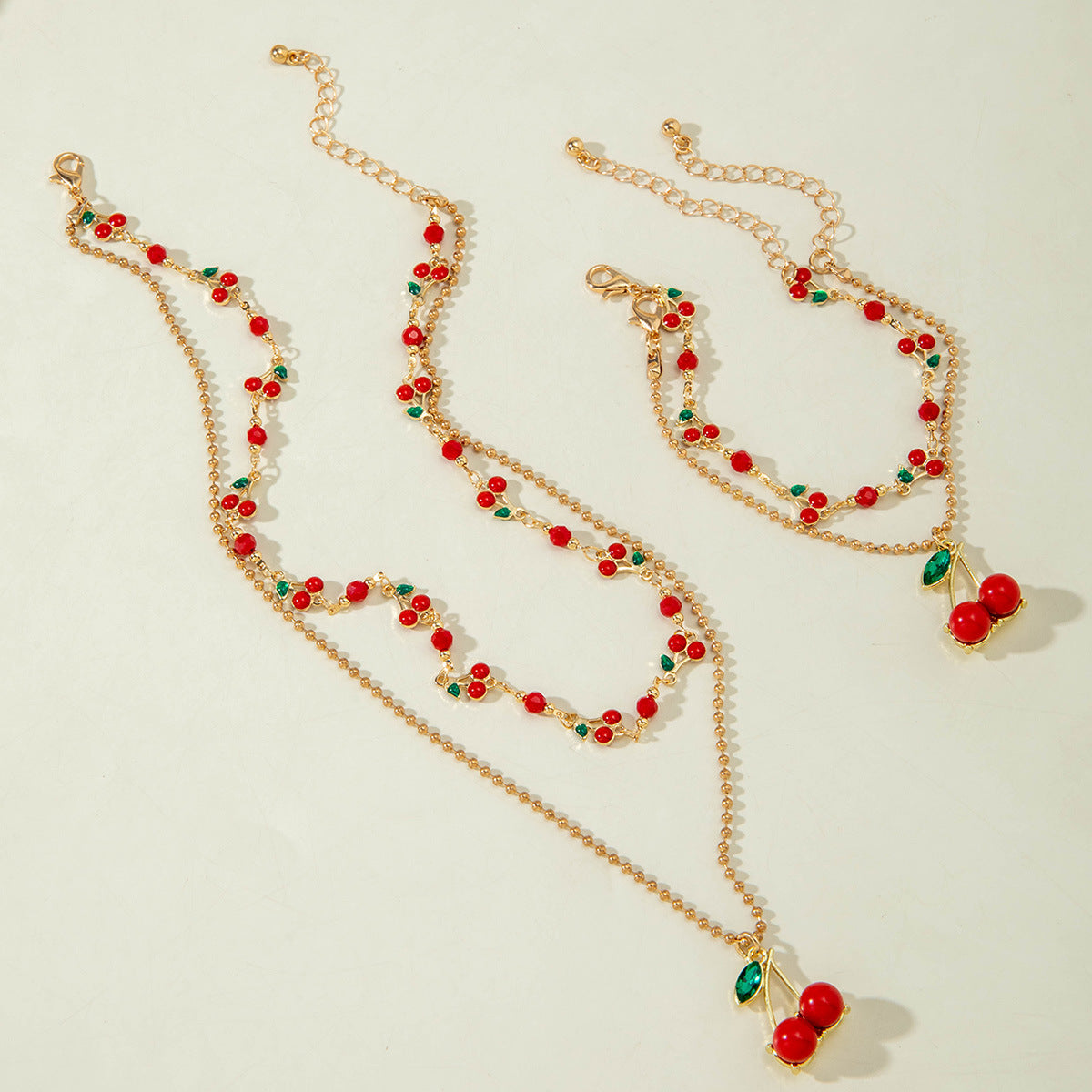 European and American Style Jewelry Light Luxury Imitation Pearl Cherry Necklace High-End Versatile Grass Multi-Layer Stacking Necklace Wholesale - 图片 25