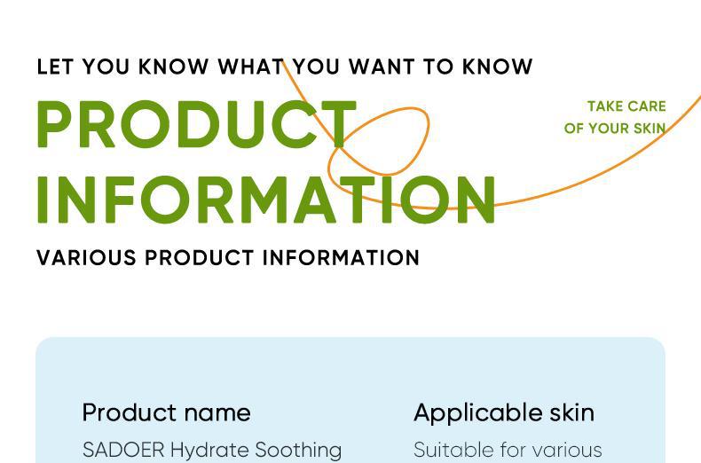 Aloe Vera Skincare Set SADOER Cleansing, hydrating, moisturizing, and nourishing foreign trade manufacturer wholesale - 图片 37