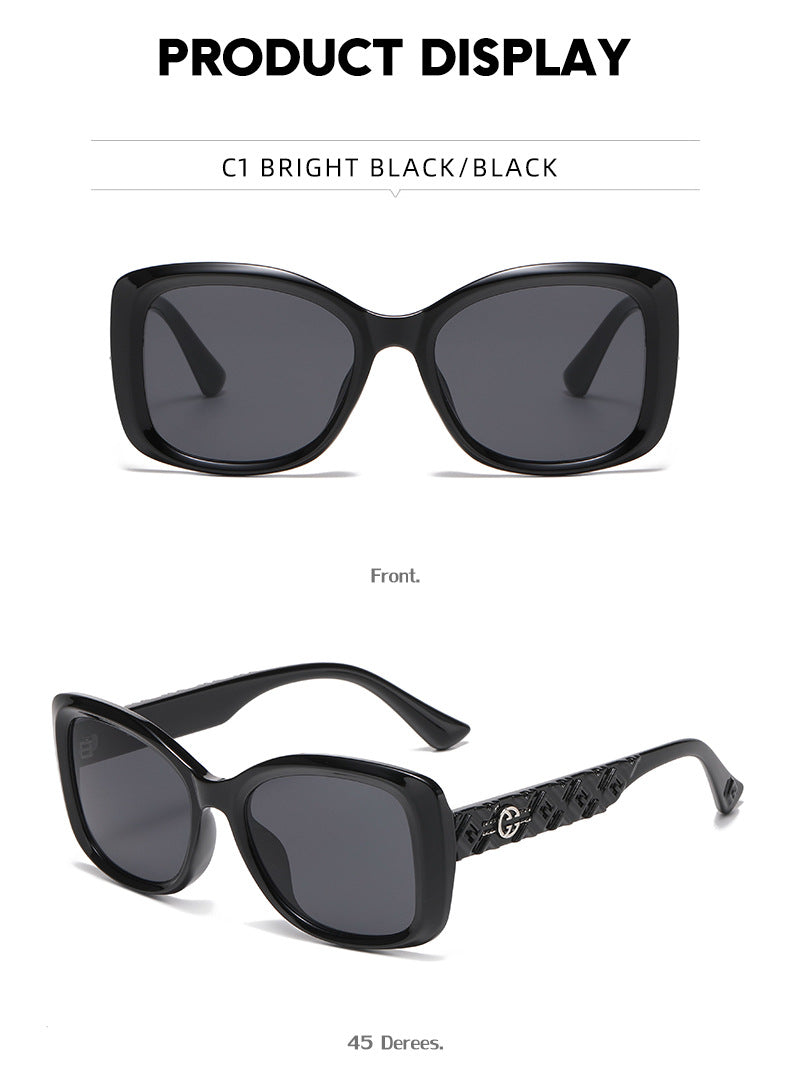 2025New European and American Fashion Large Frame Cat Eye Sunglasses for Women High-end Sun Protection Sunglasses for Women Trendy sunglasses - 图片 18