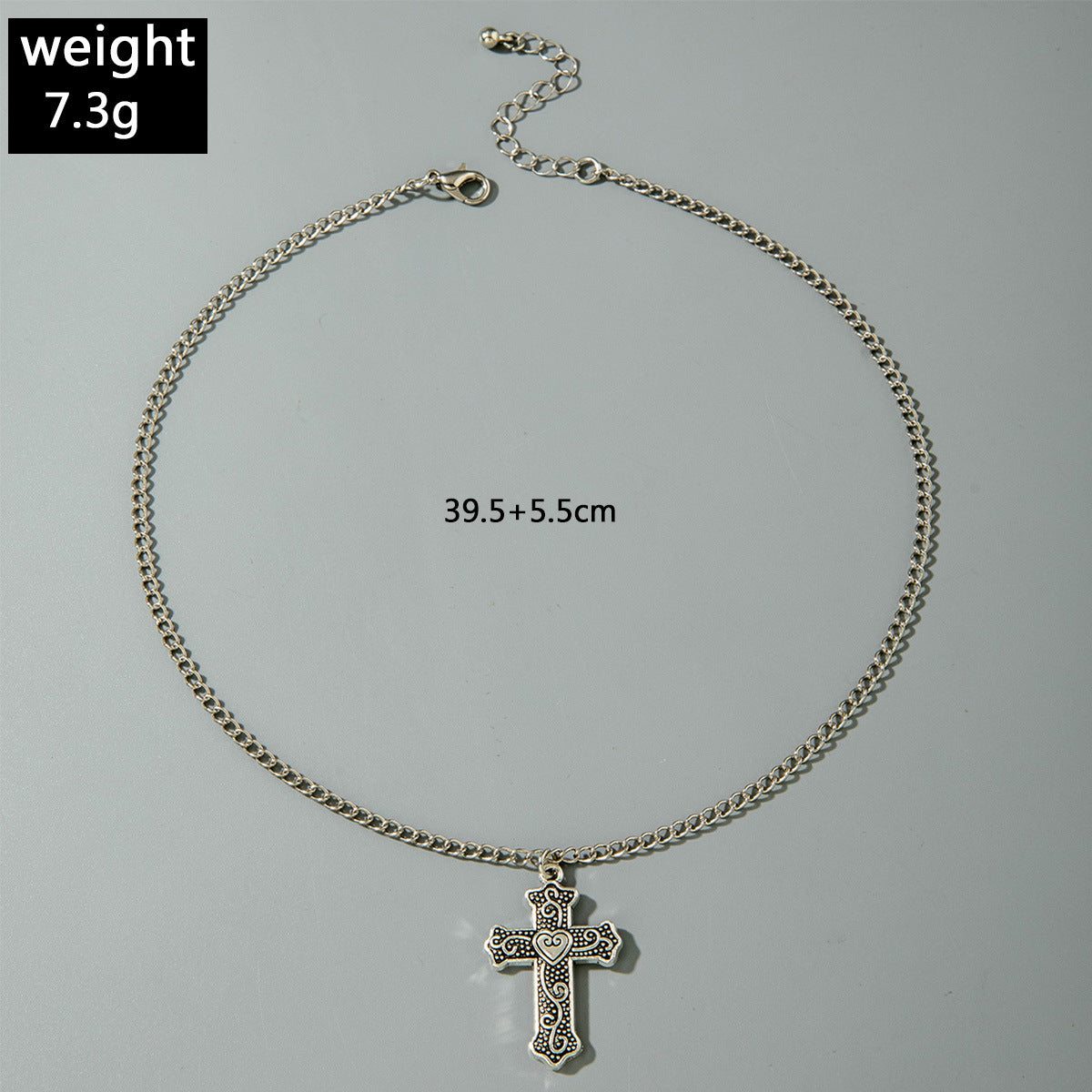 European and American Retro Hollow Diamond Cross Pendant Necklace Gothic Style Black Layered Wear Y Type Necklace - 图片 36