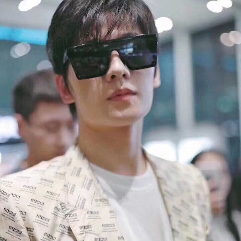 One-piece Lens Sunglasses for Men, High-end Fashion Sunglasses for Women, European and American Style Large Frame Square Glasses sunglasses - 图片 10