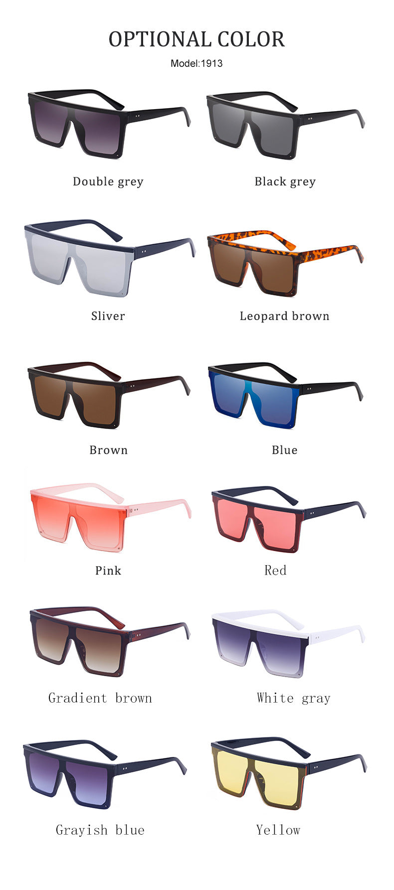 One-piece Lens Sunglasses for Men, High-end Fashion Sunglasses for Women, European and American Style Large Frame Square Glasses sunglasses - 图片 13
