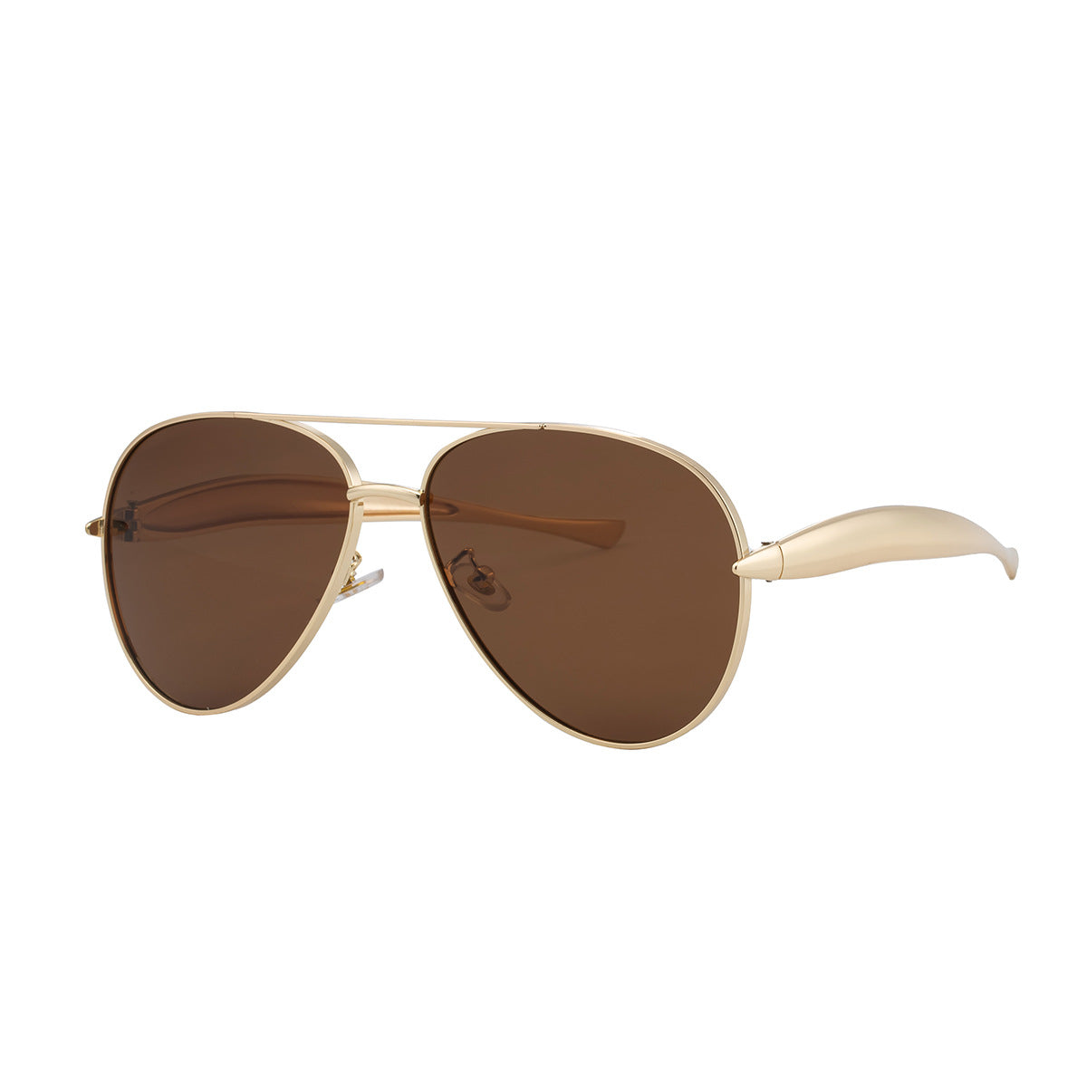 Toad-shaped Metal Sunglasses2025New Retro Plain Sunglasses High-End Feel Women Street Style Trendy Sunglasses - 图片 8