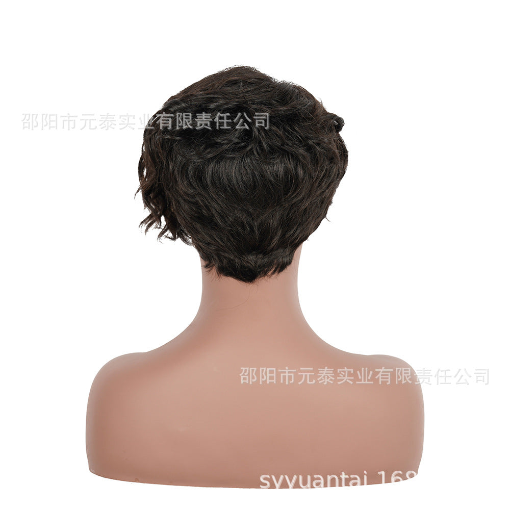 Full Real Human Hair Wig Short Curly Hair European American African Medium Short wigs Hand Crochet - 图片 10