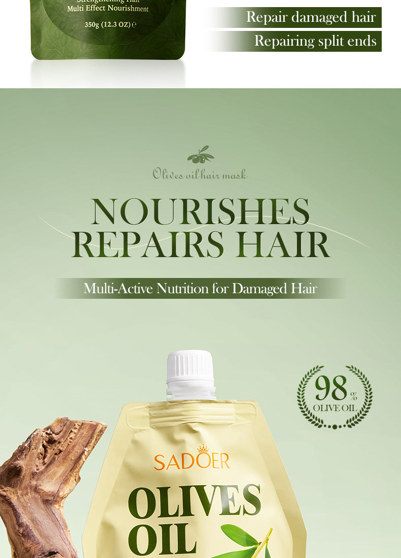 Olive Oil Hair Mask350g SADOER Repair and Improve Frizz Bagged Hair Mask Cross-Border Wholesale - 图片 9