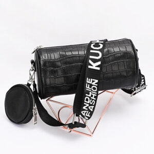 Crocodile Pattern Single Shoulder Women's Bag Trendy Fashion Crossbody Bag Niche Versatile Personality Mini Cylinder Underarm Women's Bag