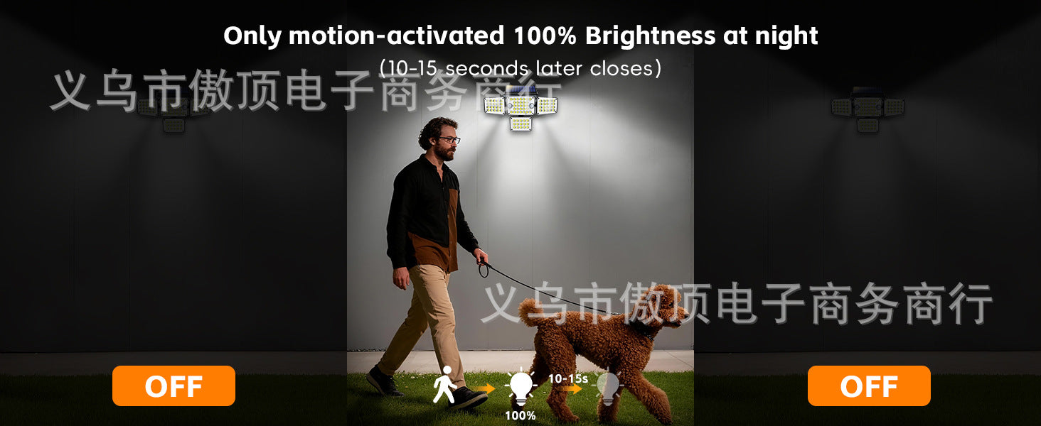 Solar Wall Light Four-Head Upgraded Dual-Sensor Rotating Outdoor Street Light Human-Sensor Garden Light - 图片 11