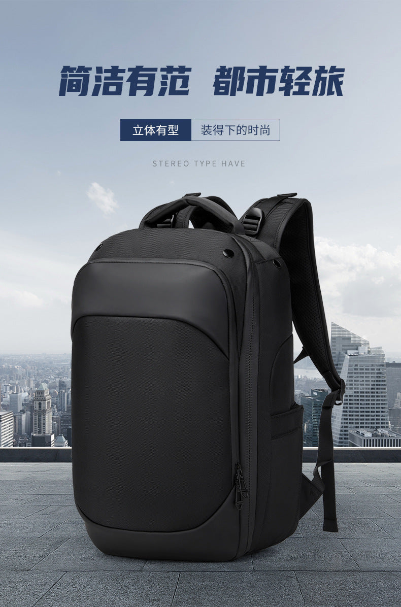 OZUKO Business Backpack for Men, Double Shoulder Laptop Bag, Waterproof, Large Capacity, Commuter School Bag, College Student Trendy Brand, High-End Feel - 图片 10