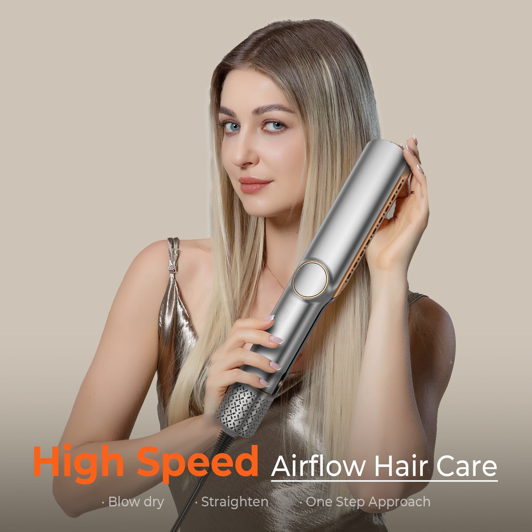 Straight Hair Straightener Blow Dryer 2-in-1 Hair Straightener Dry and Wet Dual-Use Hair Dryer Clip Negative Ion Hair Dryer Comb - 图片 9