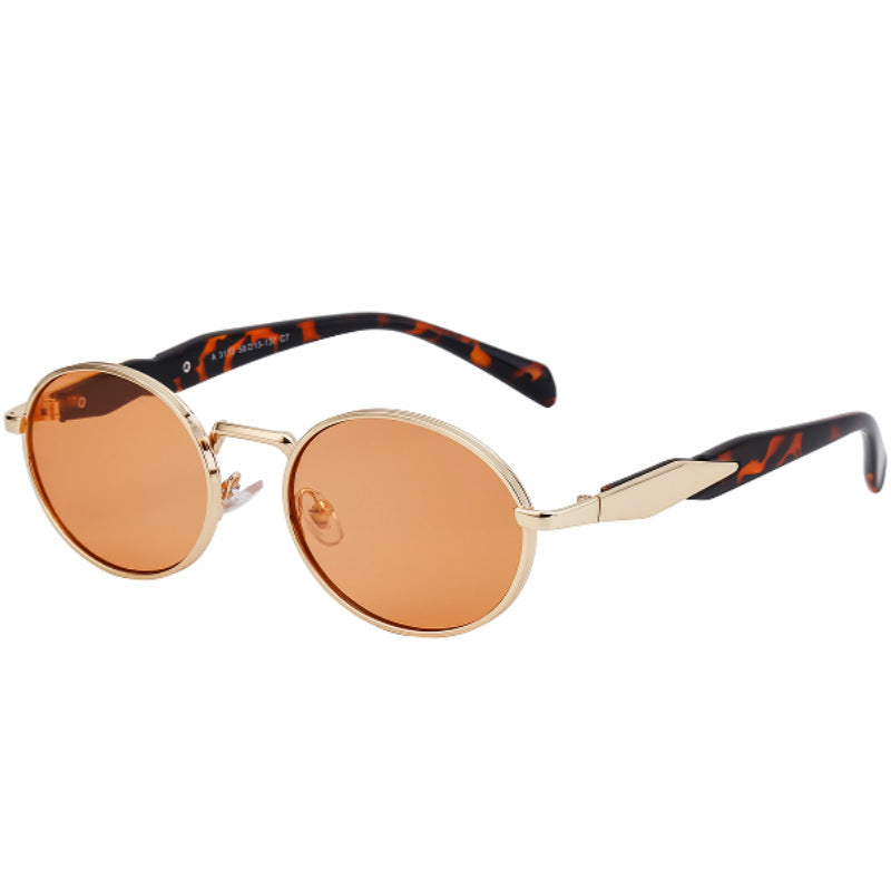 Oval Small Frame Sunglasses for Women, High-End Brand, European and American Style, Trendy UV Protection Sunglasses - 图片 9