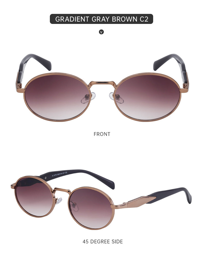 Oval Small Frame Sunglasses for Women, High-End Brand, European and American Style, Trendy UV Protection Sunglasses - 图片 26
