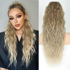 Drawstring Ponytail Wig European and American Style Corn Silk Net Wig Ponytail Water Wave ponytail hair Wig Detection