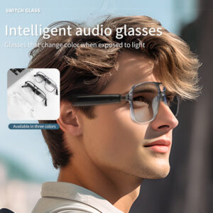 【Power Factory】Smart Glasses Bluetooth Glasses Double Beam Color Changing Lenses Listening to Music and Calling UV Protection