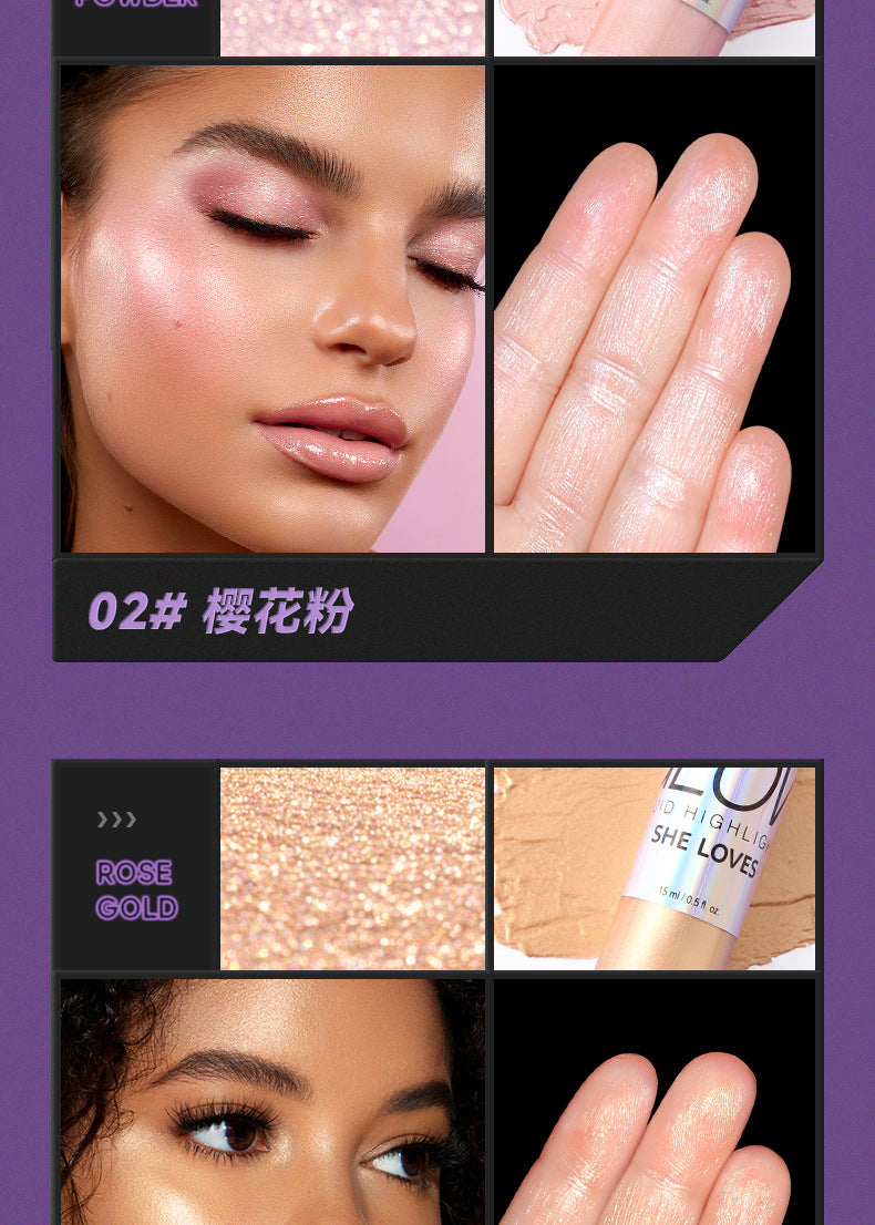SHELOVES Highlight Liquid Contour Shadow Nose Shadow Diamond Brightening Liquid Face Body Highlight - 图片 16