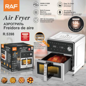 RAF European Standard Air fryer with visible smart touchscreen, oil-free R5398Multifunctional Household Deep Fryer10L