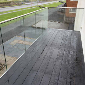 Outdoor Stainless Steel Balcony 12mm Glass Railing Balustrade Designs