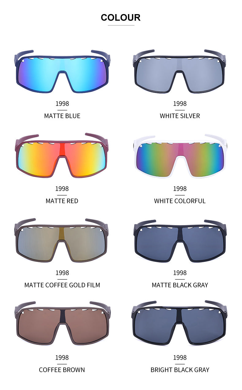 New Colorful Cycling Glasses for Men with Perforated One-piece Lenses Sunglasses European and American Outdoor Sports Sun Glasses - 图片 26