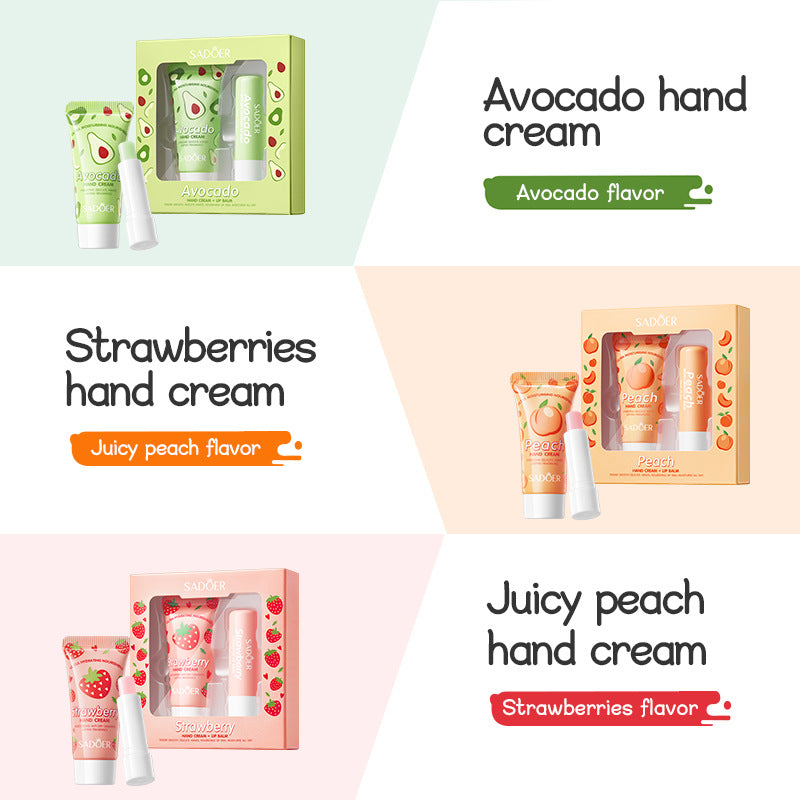 Avocado Hand Cream Lip Balm Set SADOER Nourishing Autumn and Winter Hand Cream Lip Balm Cross-Border Wholesale - 图片 4