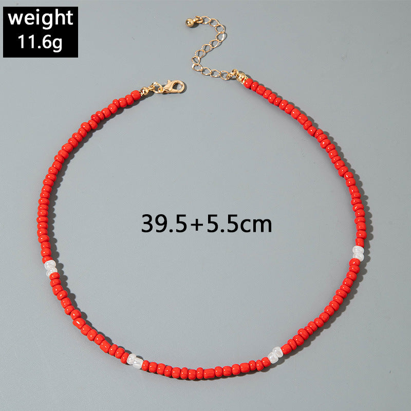 European and American Style Jewelry Light Luxury Imitation Pearl Cherry Necklace High-End Versatile Grass Multi-Layer Stacking Necklace Wholesale - 图片 54