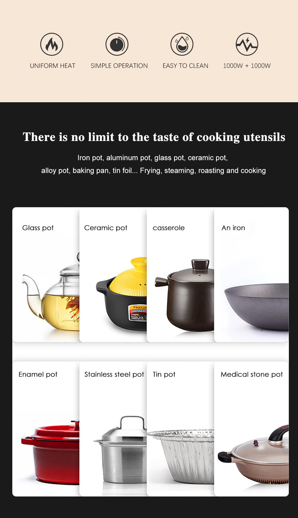 European Standard Electric Stove for Home Use Enclosed Electric Stove Insulated Dual Burner Constant Temperature Universal Electric Stove - 图片 17