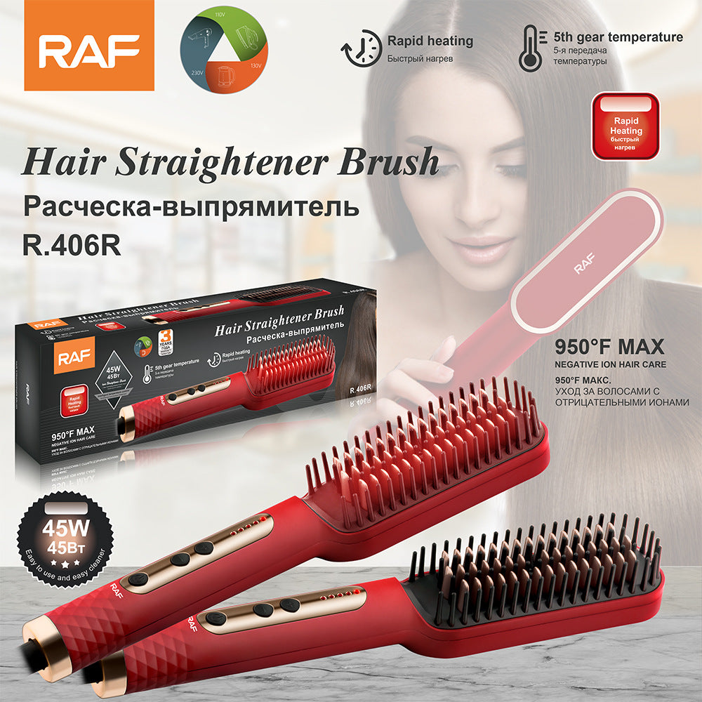 RAF EU Standard Hair Straightening Brush Non-Damaging Hair Straightening and Curling Dual-Use Electric Curling Iron Hair Straightener for Home Use - 图片 10