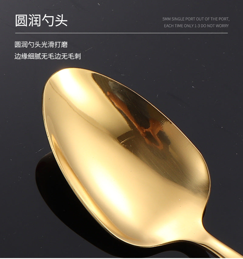 410Stainless Steel Cutlery Hotel Restaurant Hammered Knife Fork Spoon Set Western Small Waist Bark Pattern Steak Knife Fork - 图片 33