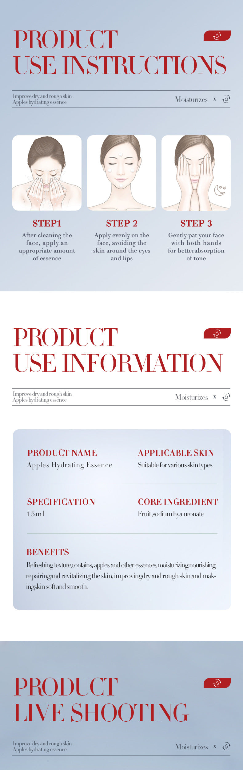 Fruit Essence15ml Apple Plant Moisturizing and Hydrating Export Manufacturer Wholesale - 图片 15