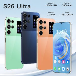 Popular S26 Ultra Mobile Phone16+1TB Android7.3Inch Large Screen Hot Selling on AliExpress