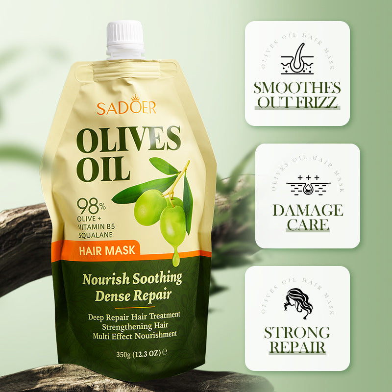 Olive Oil Hair Mask350g SADOER Repair and Improve Frizz Bagged Hair Mask Cross-Border Wholesale - 图片 3