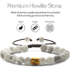 Hot Sale Lava Constellation White Turquoise Couple Bracelet Natural Stone Adjustable Handmade Woven Bracelet