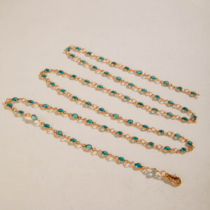 Simple Colorful Beaded Tassel y Chain Necklace Elegant Versatile Diamond-Studded Sweater Chain Jewelry