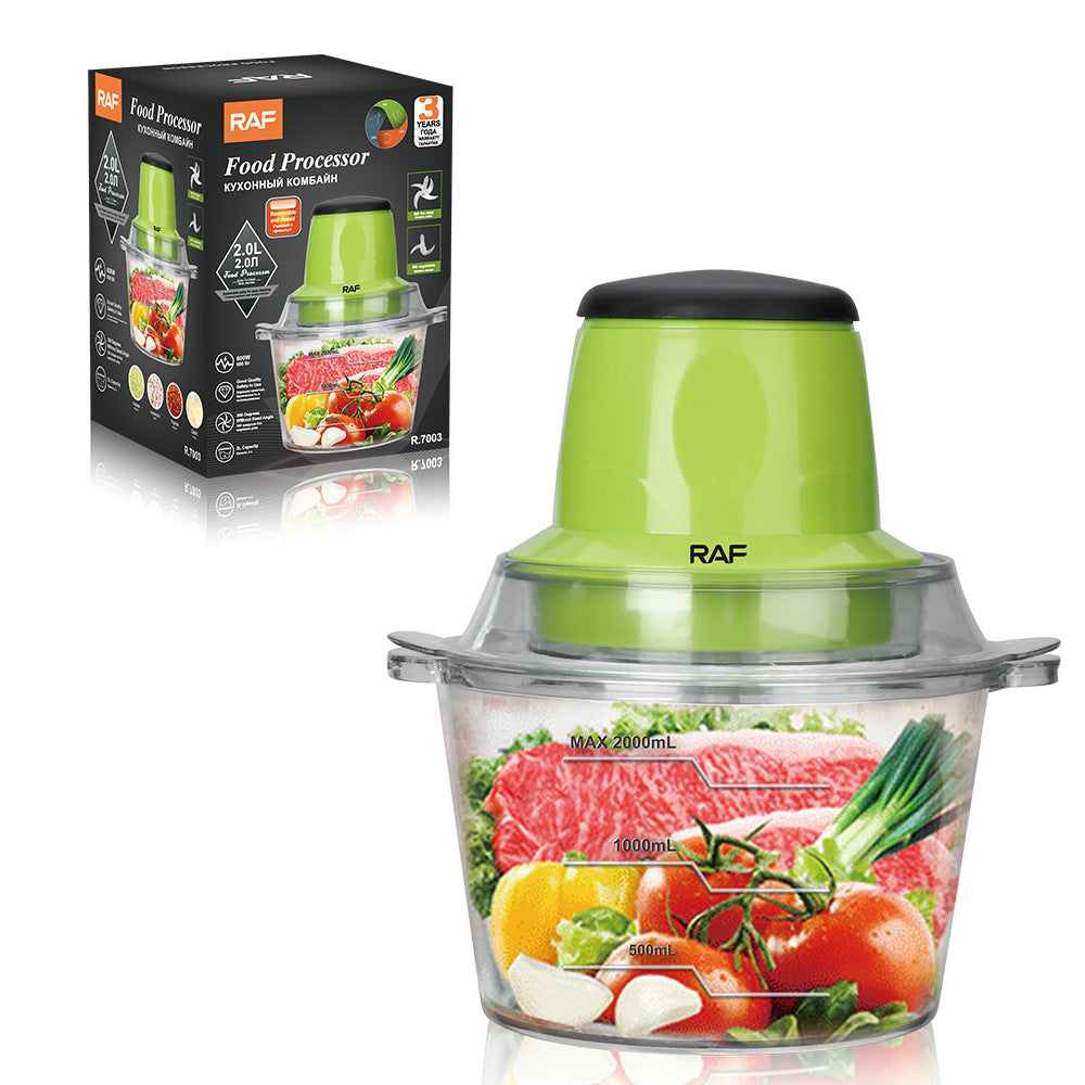 RAF EU Standard Meat Grinder Household Electric Blender Meat Mincer Small High-Power Food Processor Glass Jar - 图片 14