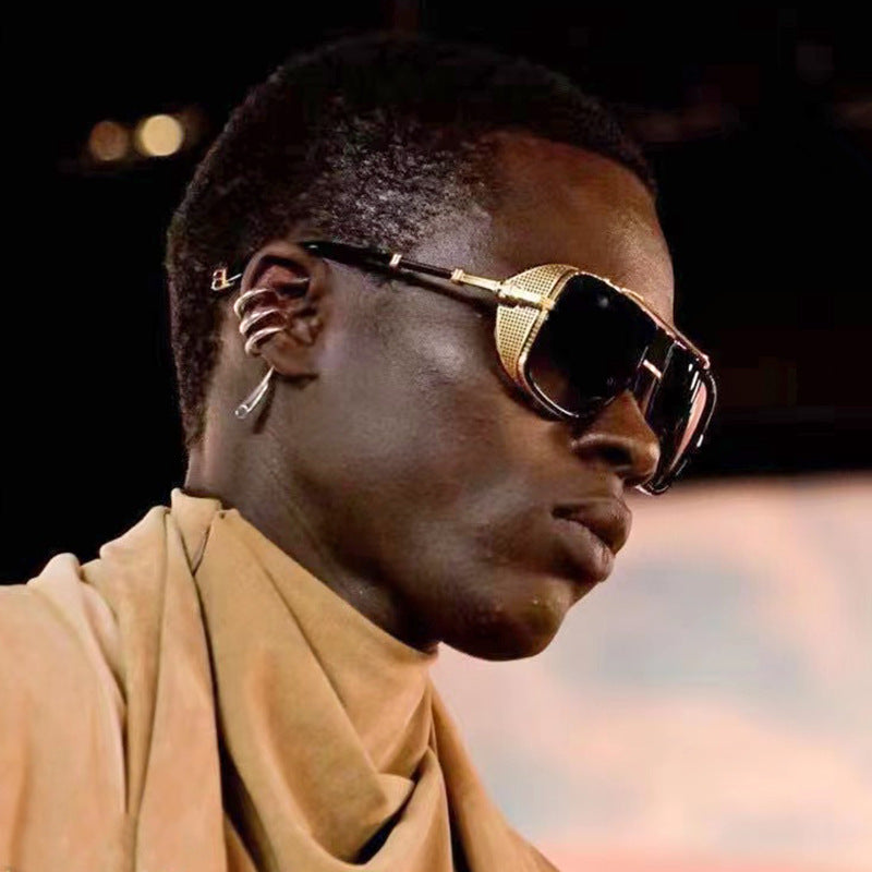 European and American Steampunk Sunglasses for Men, UV Protection, Full Coverage, Sunscreen Sunglasses for Women, Trendy Wholesale Glasses - 图片 12