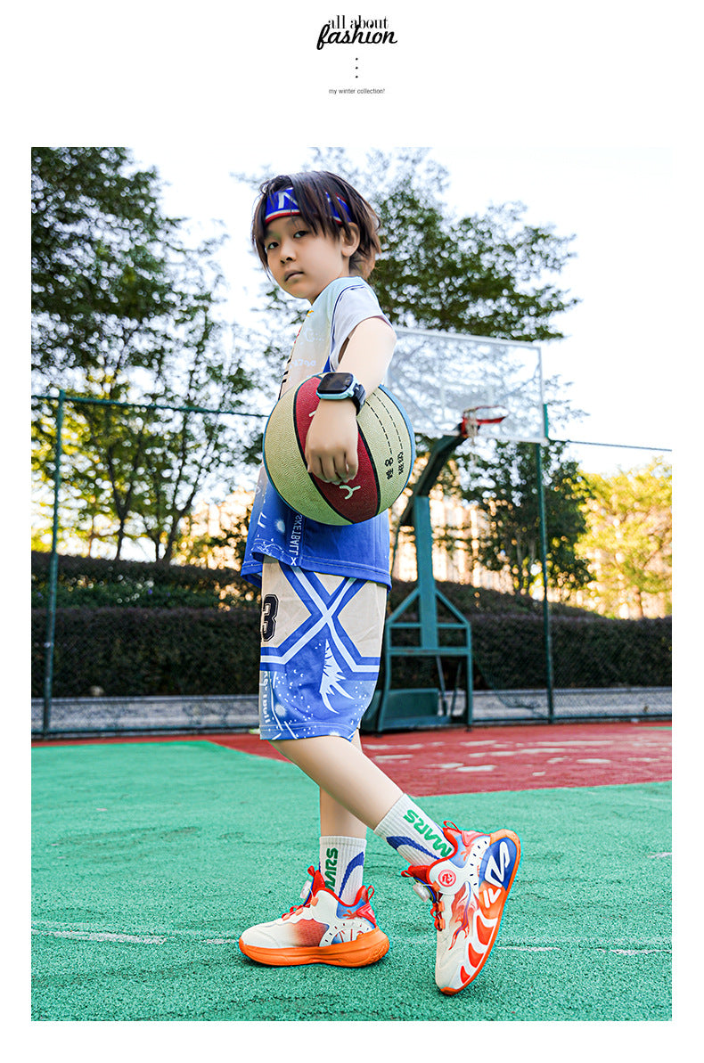 Chinese Style Girls' Shoes2025Autumn New Mesh Breathable Running Sports Shoes Children's Anti-Slip Wear-Resistant Basketball Shoes - 图片 23