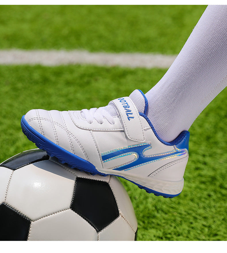 New football shoes for men and women with Velcro for children TF Broken Nail Style Youth Student Grassland Flat Training Shoes - 图片 26