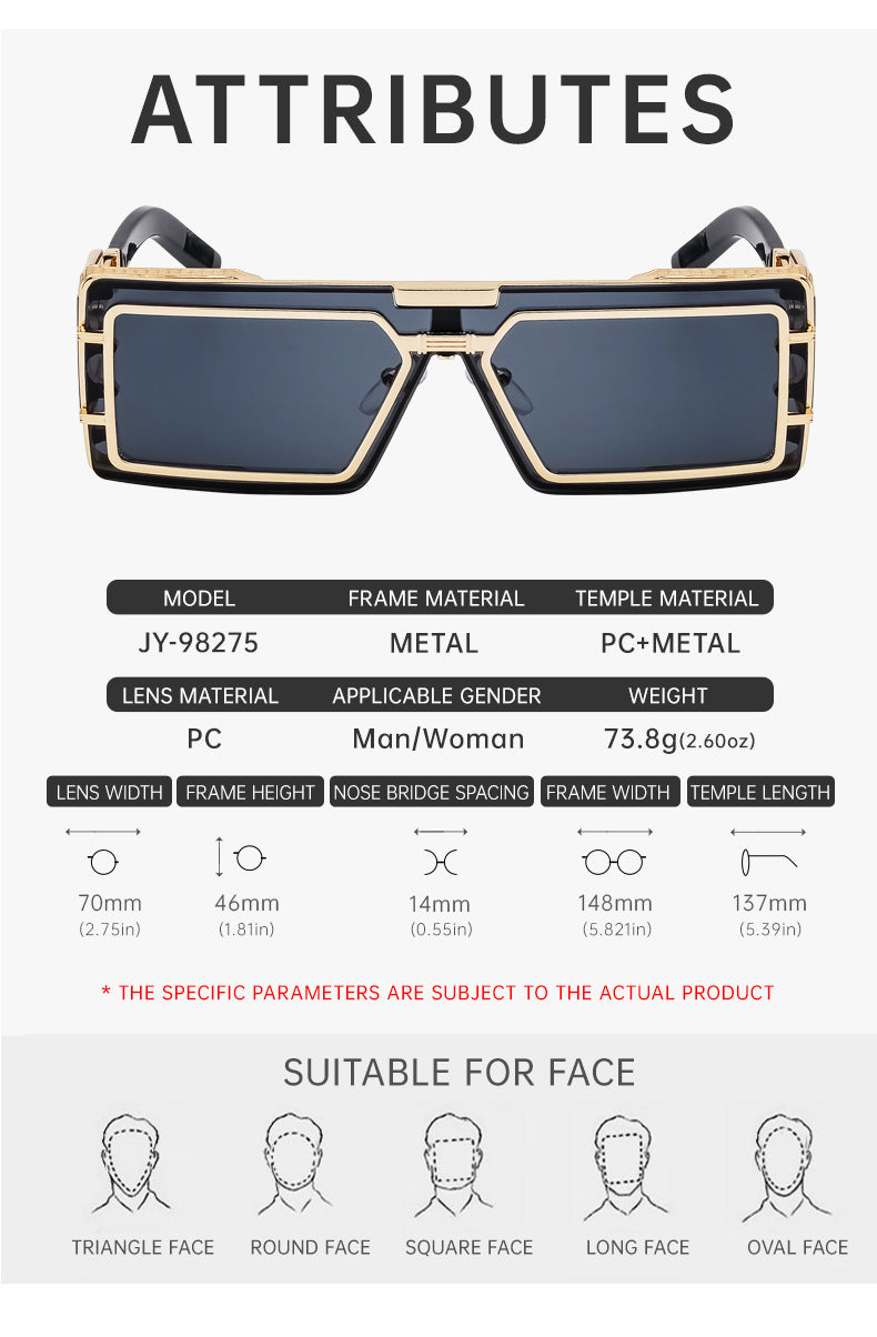 New Full Frame Glasses Men's Future Technology High-end Sense European and American fashion Square Frame Sunglasses Sunglasses shades - 图片 19
