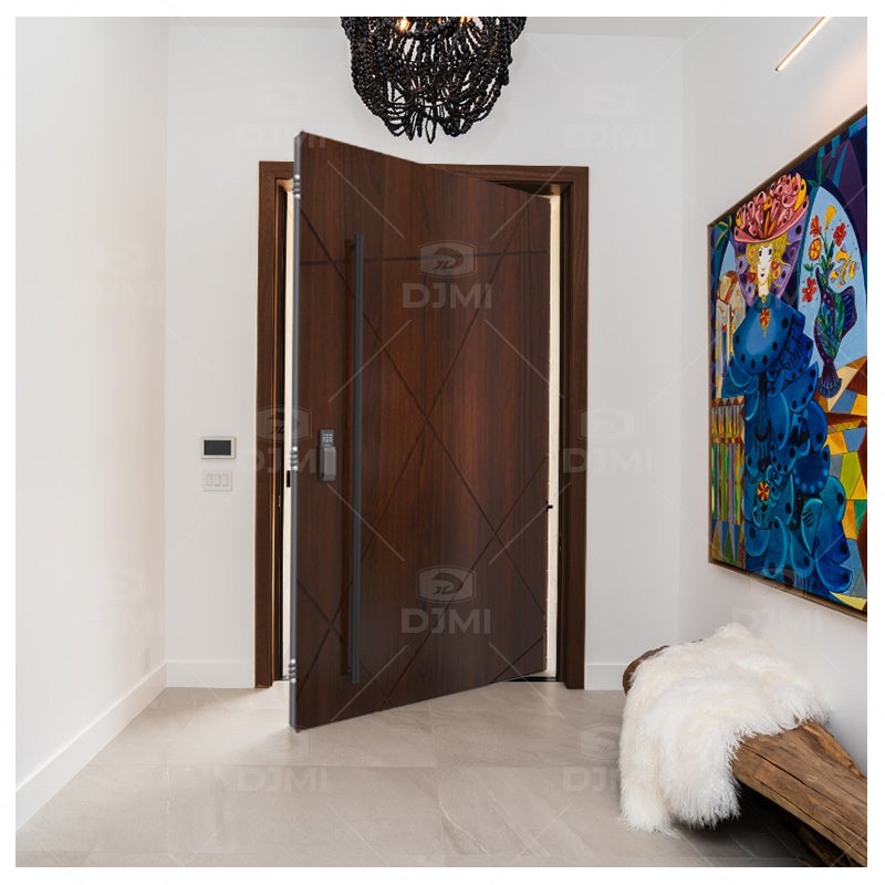 DJMI Newest High Quality Solid Wood Pivot Entry Door US Villa Customizable - 图片 3
