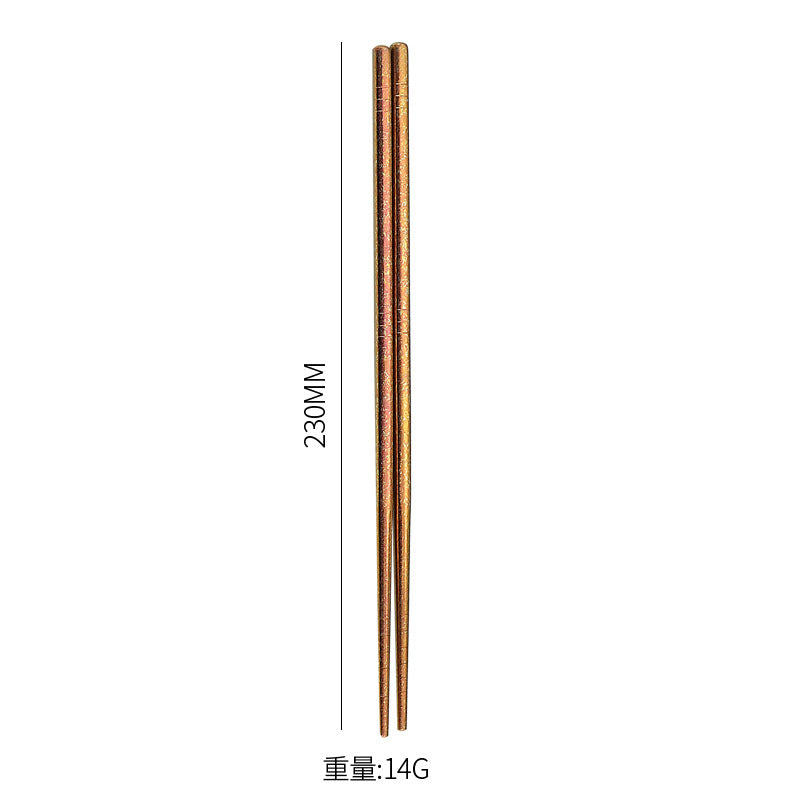 Pure Titanium Crystal Chopsticks for Home and Outdoor Use, Light Luxury Colorful Ice Flower Chopsticks23cm Half Square Chopsticks Restaurant Antibacterial Titanium Chopsticks - 图片 7