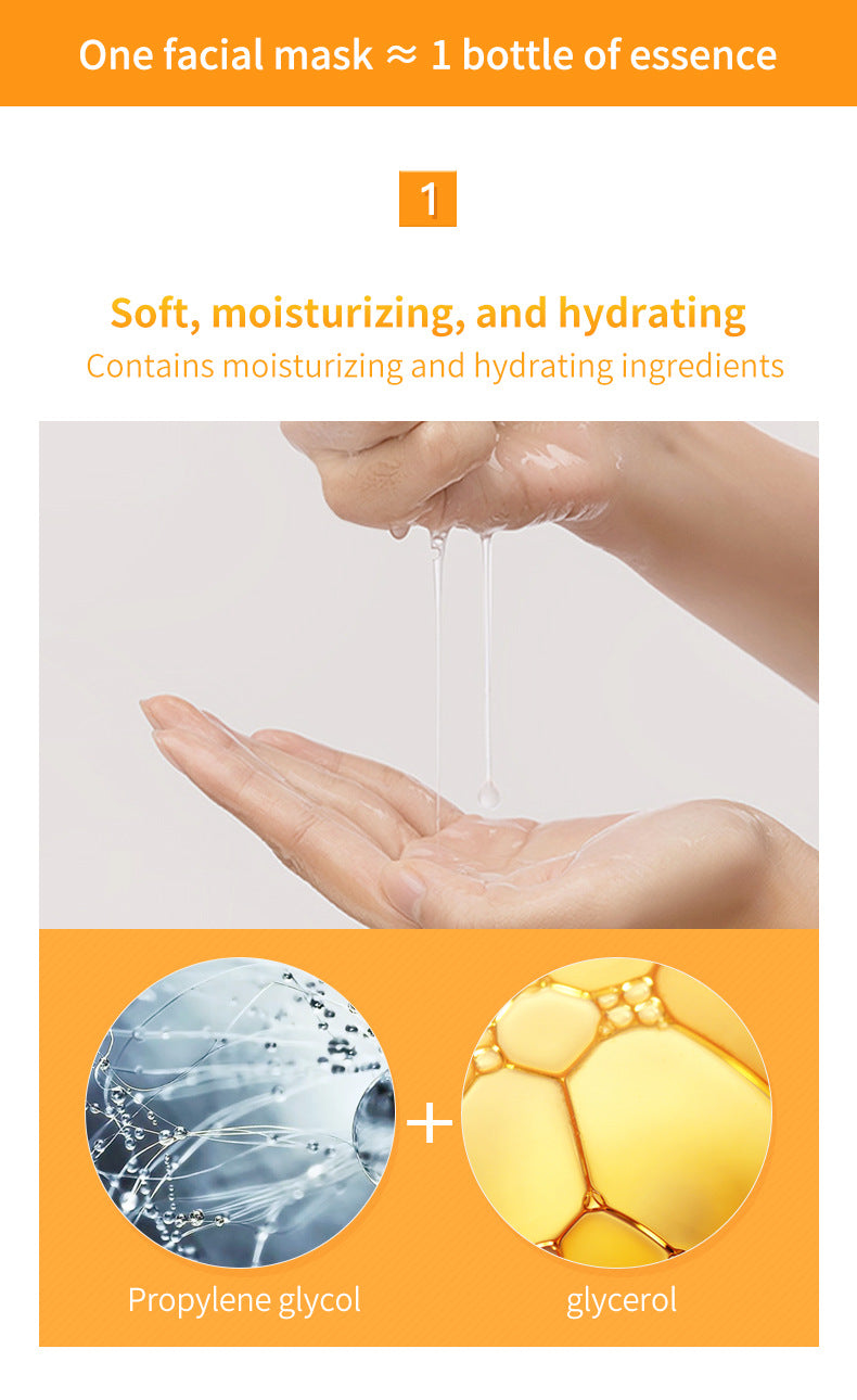 VC Facial Mask ZOZU Vitamin C Hydrating Moisturizing and Nourishing foreign trade skincare products live wholesale - 图片 11