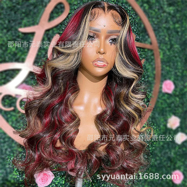 13*6 Lace Front Blonde Synthetic Wavy Wig - 图片 13