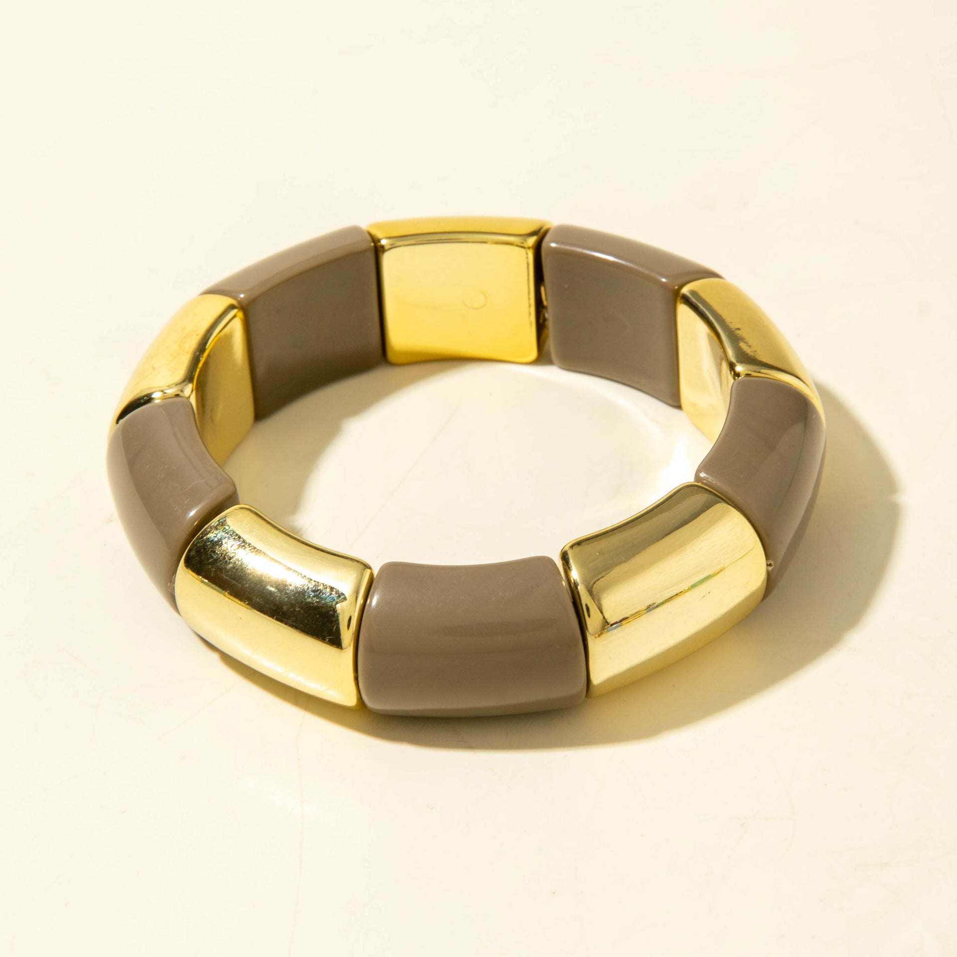 European and American Style Bohemian Bamboo Tube Color Block Elastic Beaded Bracelet Simple Fashion Bracelet Wholesale - 图片 6