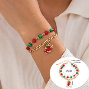Women's Holiday Gift Bracelet Santa Claus Set Snowman Soft Clay Ornaments European and American Christmas Bracelet