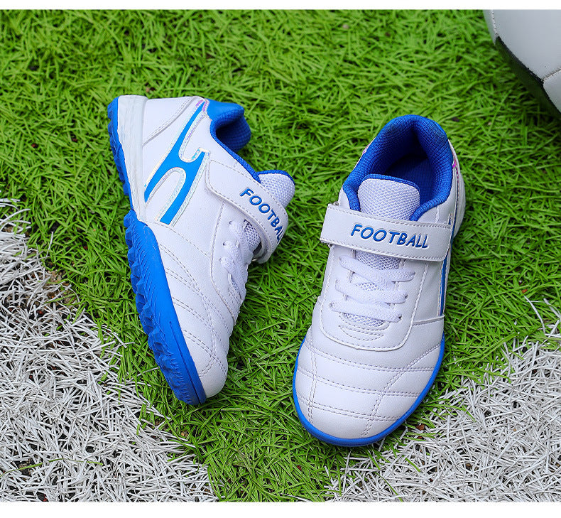 New football shoes for men and women with Velcro for children TF Broken Nail Style Youth Student Grassland Flat Training Shoes - 图片 41