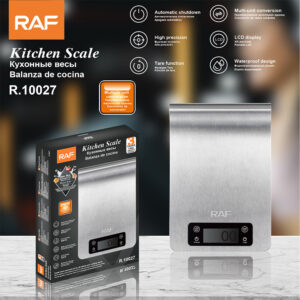 RA  Stainless Steel Kitchen Scale Household High Precision Multi-unit Conversion Tare Function Waterproof 7No. Battery