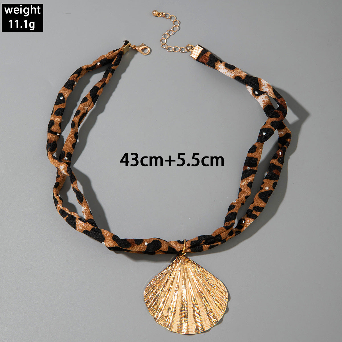 European and American Style Ocean-themed Cross Conch Starfish Pendant Leopard Print Exaggerated Necklace Collarbone Chain Jewelry - 图片 54
