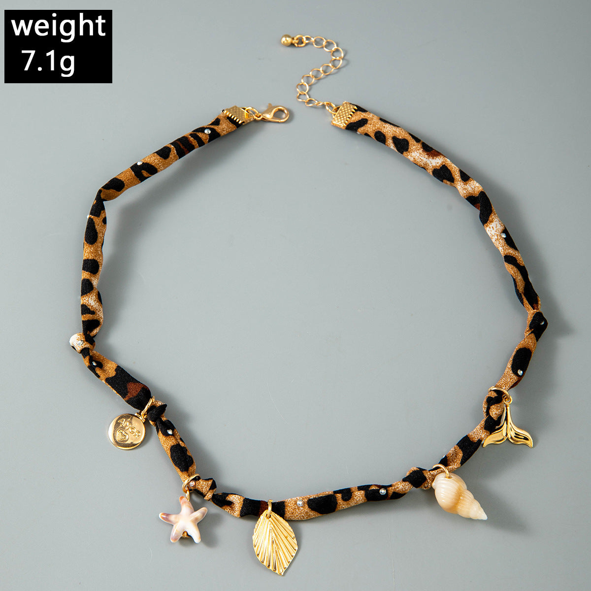 European and American Style Ocean-themed Cross Conch Starfish Pendant Leopard Print Exaggerated Necklace Collarbone Chain Jewelry - 图片 64