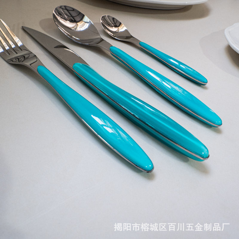 304Stainless Steel Spoon Colorful Western Food Spoon Baby Feeding Spoon Thickened Adult Table Spoon Restaurant Hotel Dessert Spoon - 图片 13